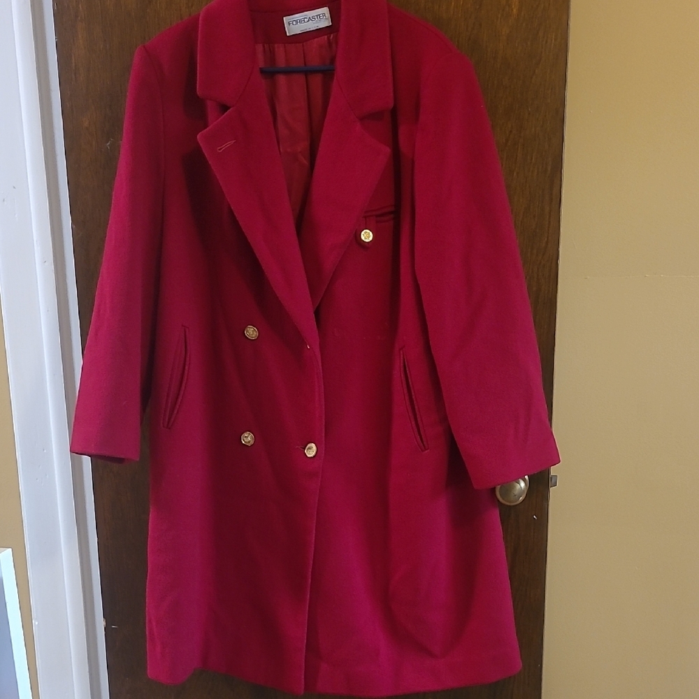 Women's Red Double-Breasted Coat